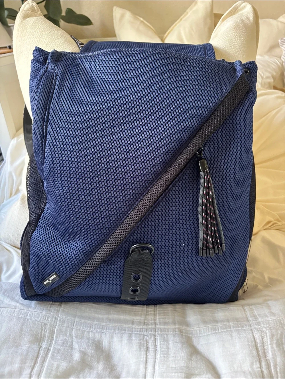Women's Navy Mesh Backpack - Stylish Everyday Carry